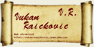 Vukan Raičković vizit kartica